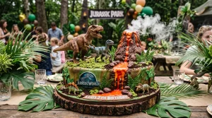 Nejlahodnější recepty na dorty a české dezerty | Laskominy.eu 14 Slavnostní dort Jurský svět se sopkou a dinosaury T-Rexem a raptorem